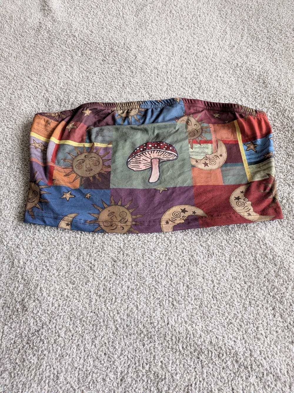 🌼B2G1🌼 ROMWE Multicolor Boho Celestial Mushroom Tube Top
